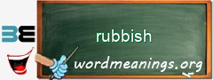 WordMeaning blackboard for rubbish